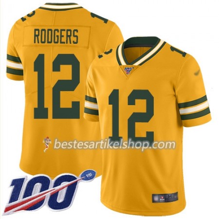 Herren Green Bay Packers Trikot Aaron Rodgers 12 Nike Gold 100th